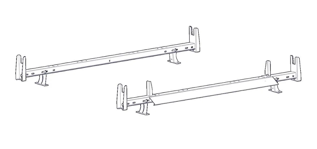 4SHSXB – HOLMAN Ladder Rack, Roof Mount Direct-Fit White Steel With Two Crossbar Rack And Mounting Hardware
